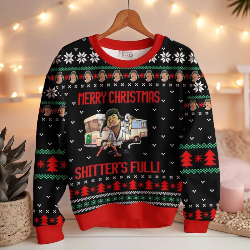 Hooktab Cousin Eddie Merry Xmas National Lampoon's Vacation Ugly Christmas Sweater Hooktab Cousin Eddie Merry Xmas National Lampoon's Vacation Ugly Christmas Sweater