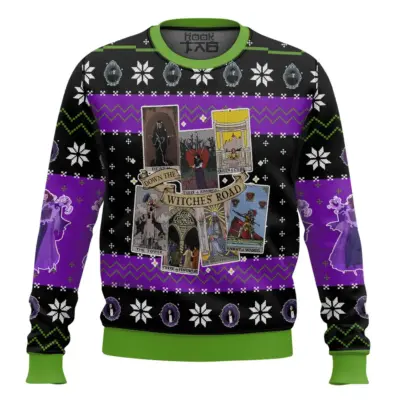 Hooktab Coven True The Witches' Road Ugly Christmas Sweater