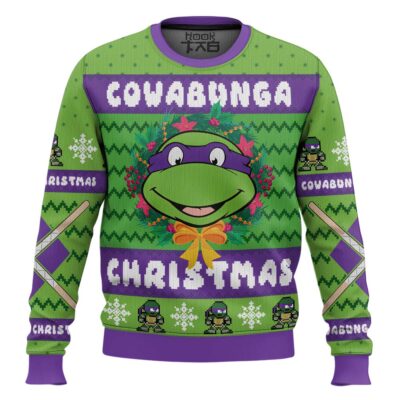 Hooktab Cowabunga Donatello Teenage Mutant Ninja Turtles Ugly Christmas Sweater