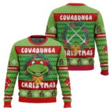 Hooktab Cowabunga Raphael Teenage Mutant Ninja Turtles Ugly Christmas Sweater
