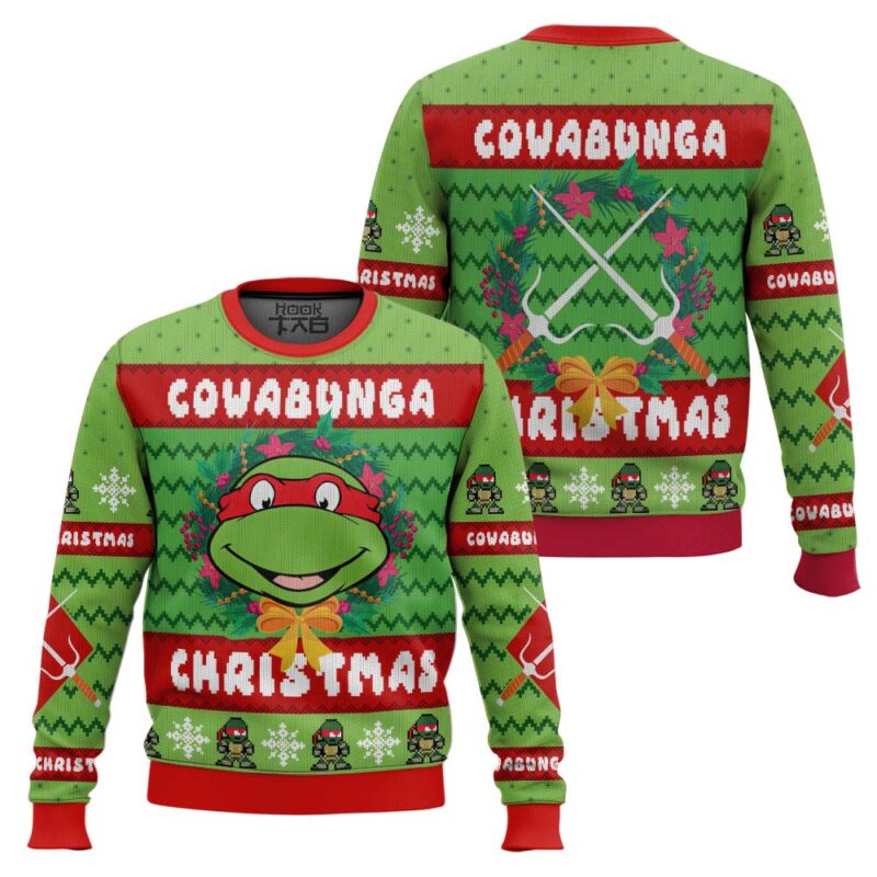 Hooktab Cowabunga Raphael Teenage Mutant Ninja Turtles Ugly Christmas Sweater Hooktab Cowabunga Raphael Teenage Mutant Ninja Turtles Ugly Christmas Sweater