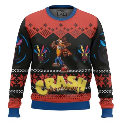Hooktab Crash Bandicoot Ugly Christmas Sweater