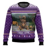 Hooktab Crown Royal Bear Ugly Christmas Sweater