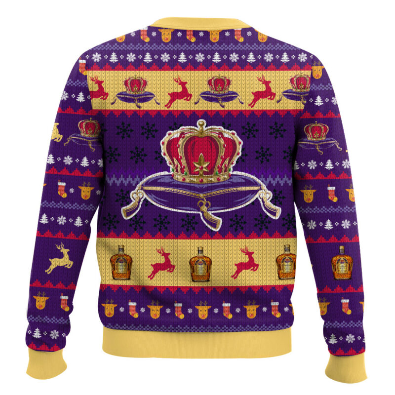 Hooktab Crown Royal Canadian Whikey Ugly Christmas Sweater Hooktab Crown Royal Canadian Whikey Ugly Christmas Sweater