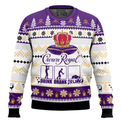 Hooktab Crown Royal Drink Drank Drunk Ugly Christmas Sweater