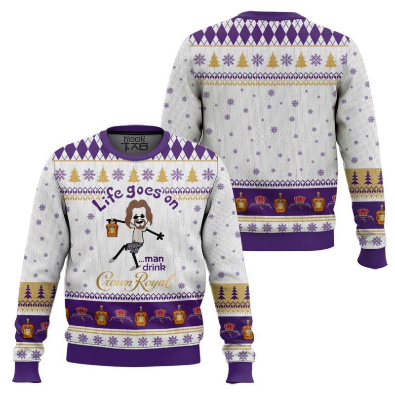 Hooktab Crown Royal Dude Ugly Christmas Sweater Hooktab Crown Royal Dude Ugly Christmas Sweater