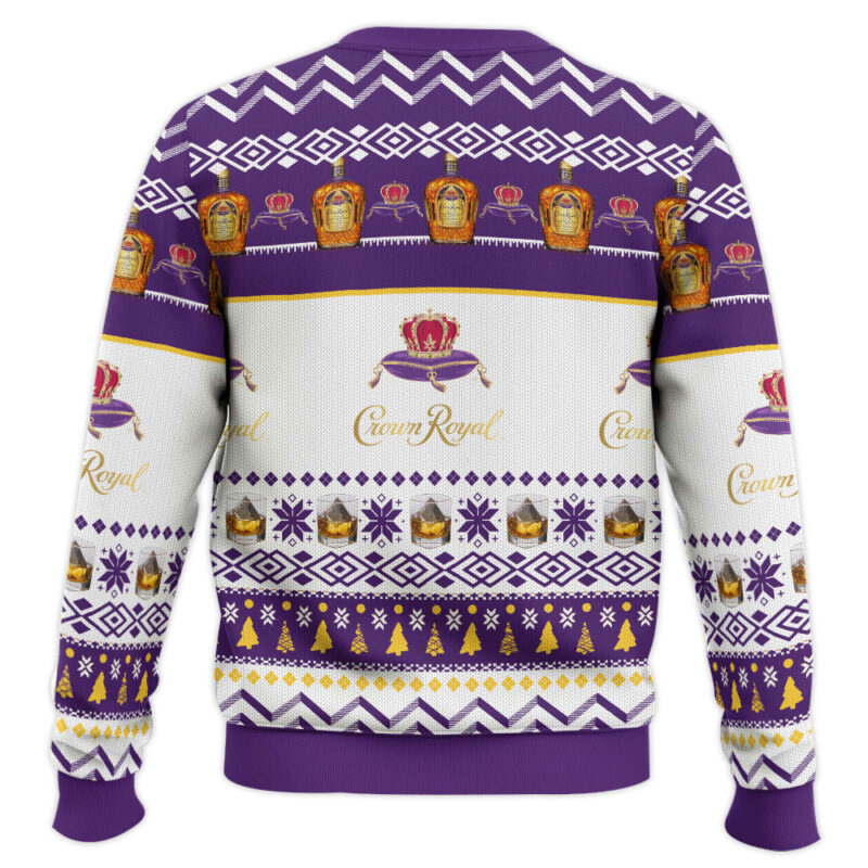 Hooktab Crown Royal Happiest Drink Ugly Christmas Sweater Hooktab Crown Royal Happiest Drink Ugly Christmas Sweater