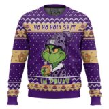 Hooktab Crown Royal Ho Ho Holy Sh!t I'm Drunk Ugly Christmas Sweater