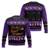 Hooktab Crown Royal Just Drink It Ugly Christmas Sweater
