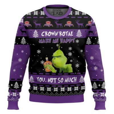 Hooktab Crown Royal Make Me Happy Ugly Christmas Sweater