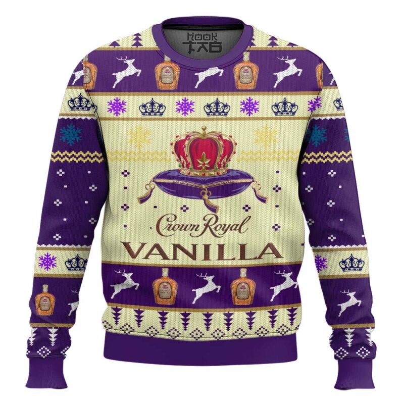 Hooktab Crown Royal Vanilla Ugly Christmas Sweater