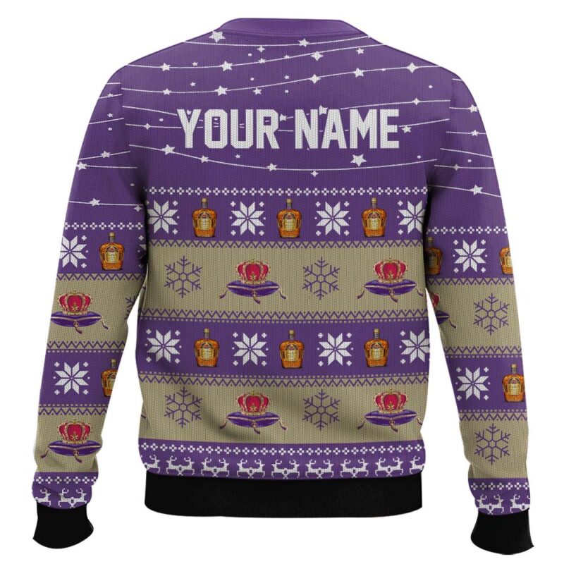 Hooktab Crown Royal Whisky - Custom Name Ugly Christmas Sweater Hooktab Crown Royal Whisky - Custom Name Ugly Christmas Sweater