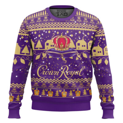 Hooktab Crown Royal Whisky Ugly Christmas Sweater
