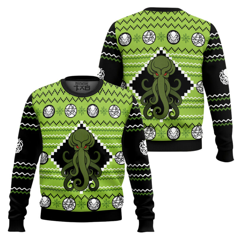 Hooktab Cthulhu Ugly Christmas Sweater Hooktab Cthulhu Ugly Christmas Sweater