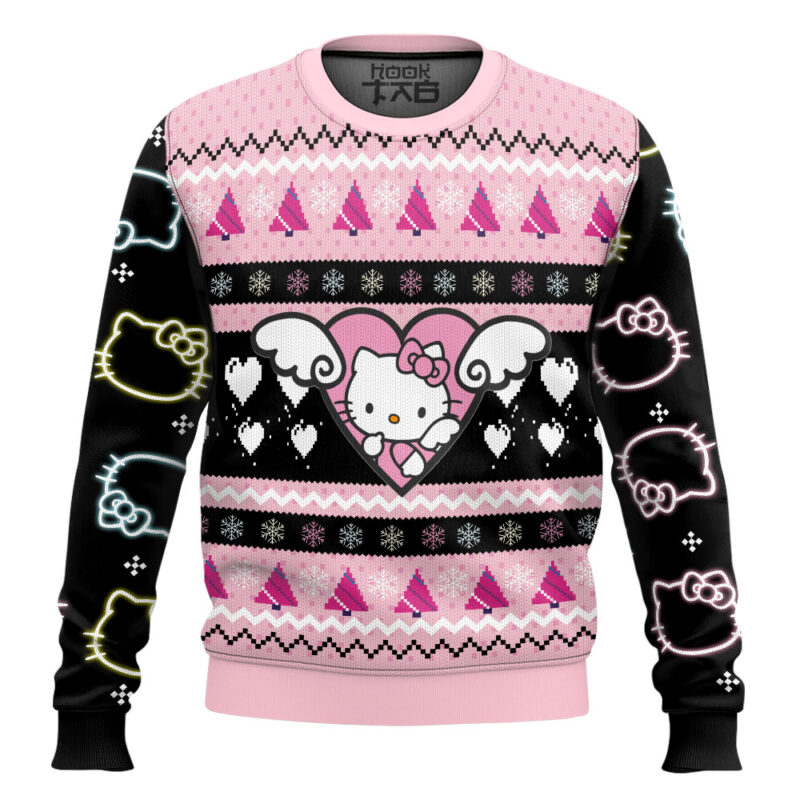 Hooktab Cute Hello Kitty Ugly Christmas Sweater