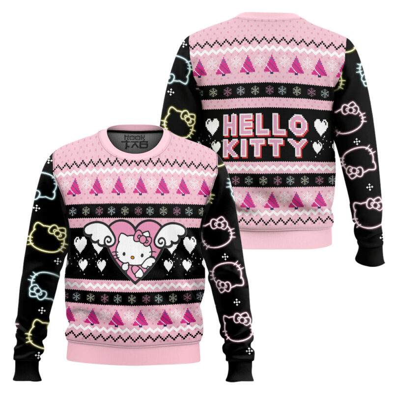 Hooktab Cute Hello Kitty Ugly Christmas Sweater Hooktab Cute Hello Kitty Ugly Christmas Sweater