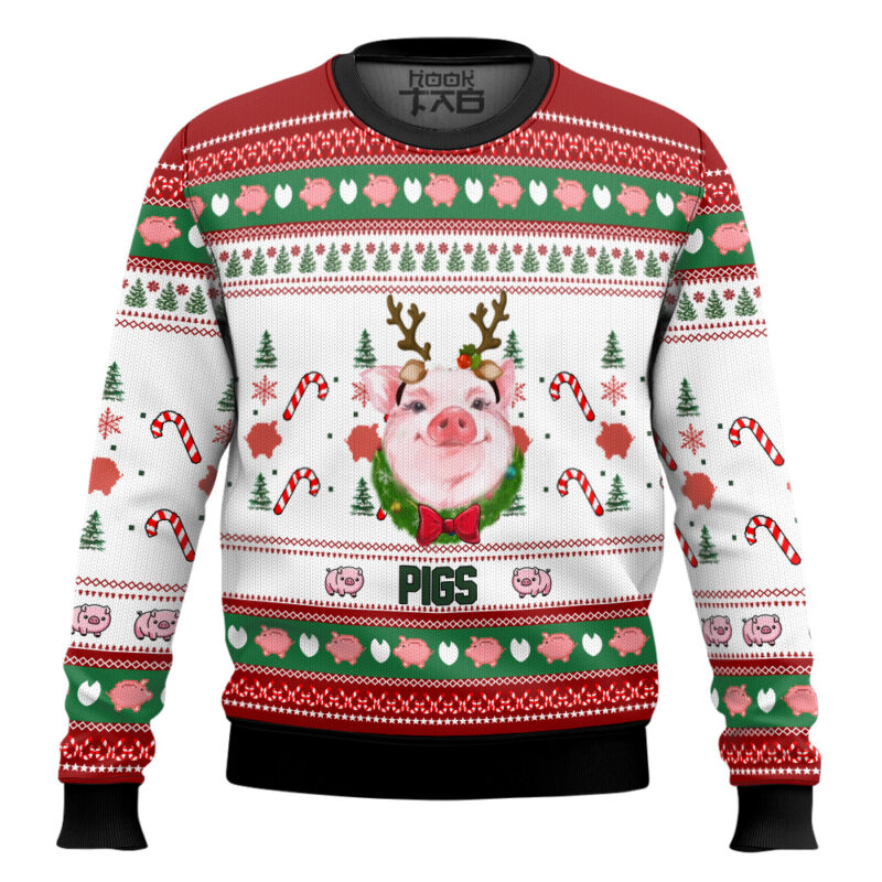Hooktab Cute Pig Ugly Christmas Sweater