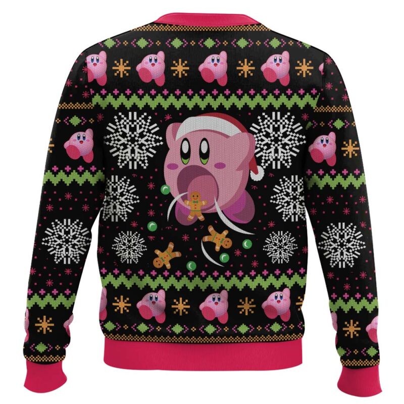Hooktab Cute Pink Hungry Kirby's Dream Land Ugly Christmas Sweater Hooktab Cute Pink Hungry Kirby's Dream Land Ugly Christmas Sweater