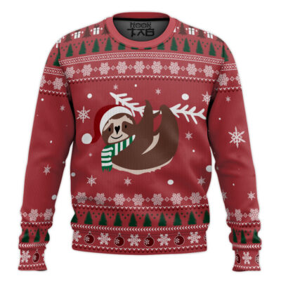 Hooktab Cute Sloth Ugly Christmas Sweater