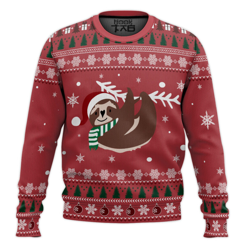 Hooktab Cute Sloth Ugly Christmas Sweater