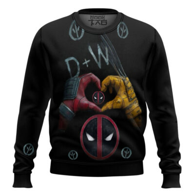 Hooktab D Plus W Deadpool & Wolverine Ugly Christmas Sweater