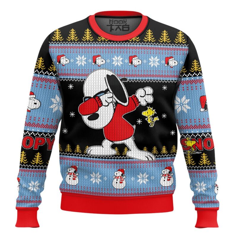 Hooktab Dab Snoopy The Charlie Brown and Snoopy Show Ugly Christmas Sweater