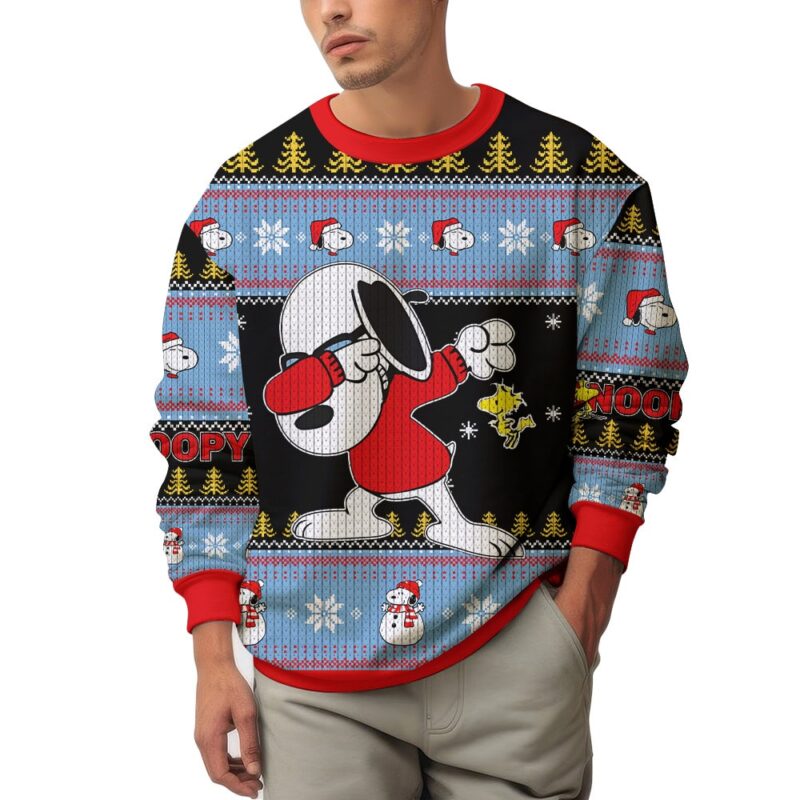 Hooktab Dab Snoopy The Charlie Brown and Snoopy Show Ugly Christmas Sweater Hooktab Dab Snoopy The Charlie Brown and Snoopy Show Ugly Christmas Sweater