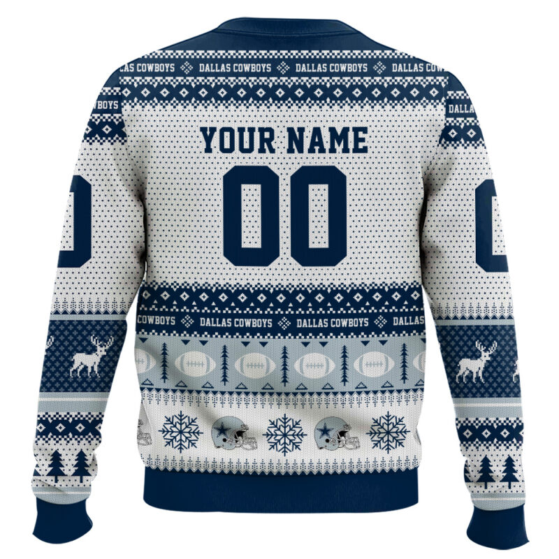 Hooktab Dallas Cowboys - Custom Name And Number Ugly Sweater Hooktab Dallas Cowboys - Custom Name And Number Ugly Sweater
