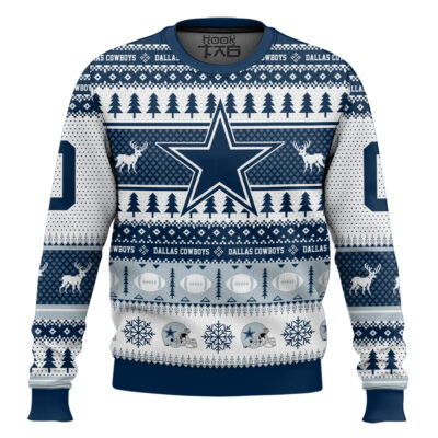 Hooktab Dallas Cowboys - Custom Name And Number Ugly Sweater