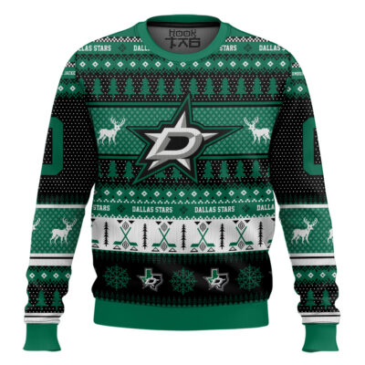 Hooktab Dallas Stars - Custom Name And Number Ugly Sweater