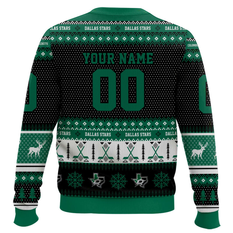 Hooktab Dallas Stars - Custom Name And Number Ugly Sweater Hooktab Dallas Stars - Custom Name And Number Ugly Sweater