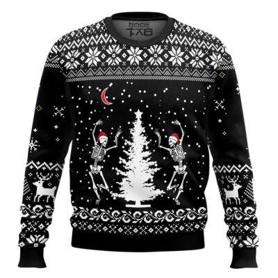 Hooktab Dancing Skeleton Ugly Christmas Sweater