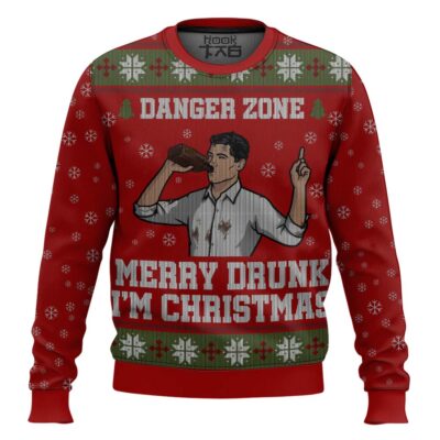 Hooktab Danger Zone Sterling Archer Ugly Christmas Sweater