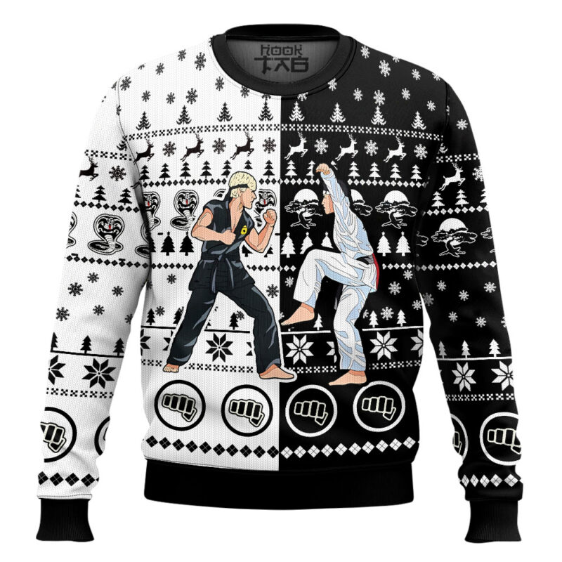 Hooktab Daniel Vs Johnny Cobra Kai Ugly Christmas Sweater