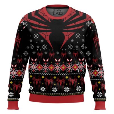Hooktab Dark Spider-Man Ugly Christmas Sweater