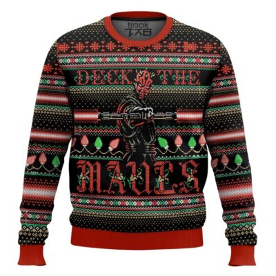 Hooktab Darth Maul Deck The Mauls Ugly Christmas Sweater