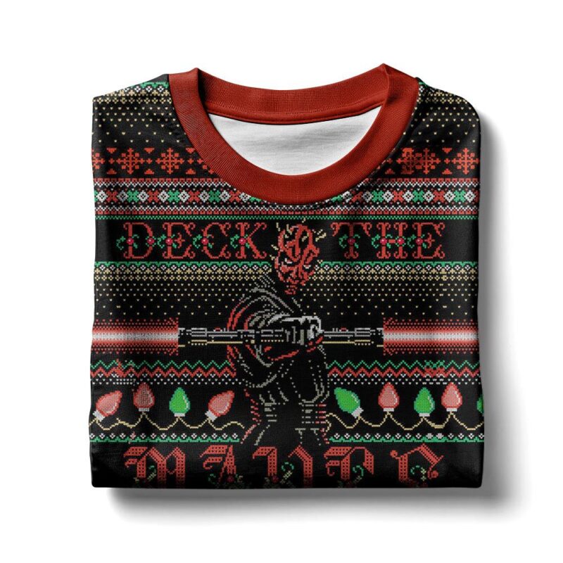 Hooktab Darth Maul Deck The Mauls Ugly Christmas Sweater Hooktab Darth Maul Deck The Mauls Ugly Christmas Sweater
