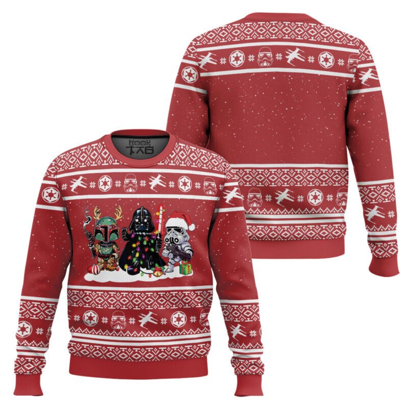 Hooktab Darth Vader And Stormtrooper Star Wars Ugly Christmas Sweater Hooktab Darth Vader And Stormtrooper Star Wars Ugly Christmas Sweater