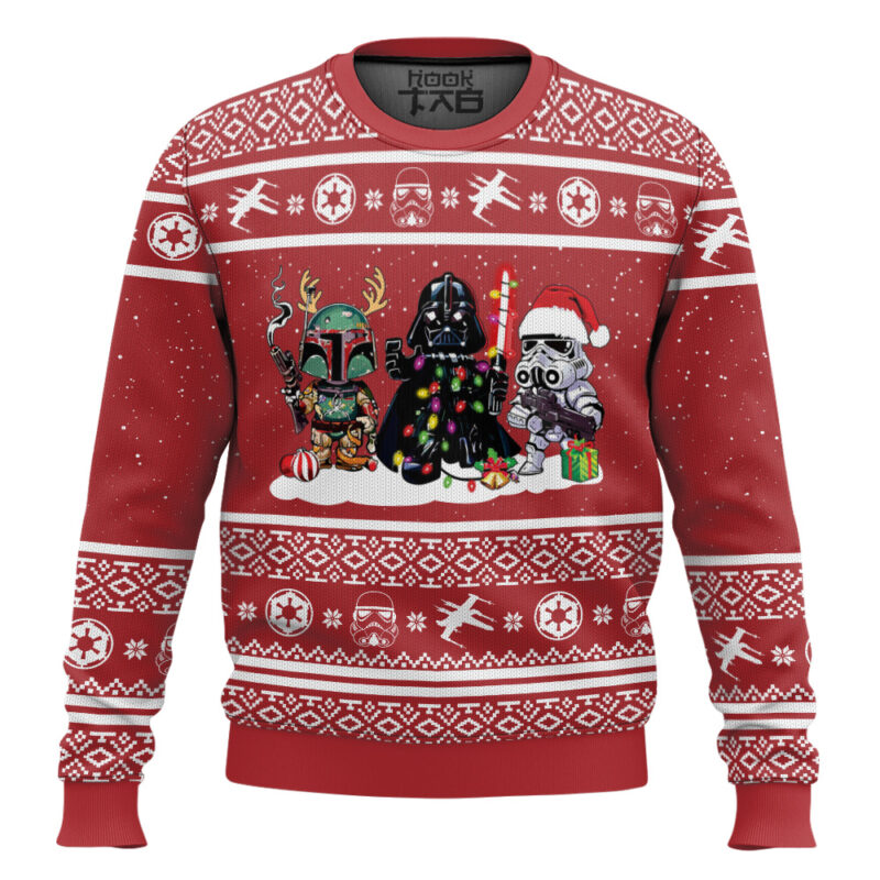 Hooktab Darth Vader And Stormtrooper Star Wars Ugly Christmas Sweater