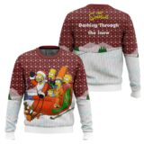 Hooktab Dashing Through The Snow The Simpsons Ugly Christmas Sweater