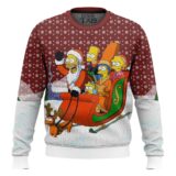 Hooktab Dashing Through The Snow The Simpsons Ugly Christmas Sweater