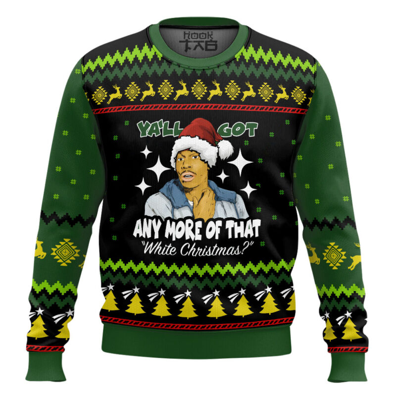 Hooktab Dave Chappelle White Christmas Ugly Christmas Sweater