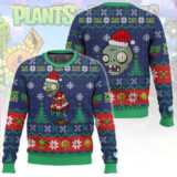 Hooktab Dead Santa Zombie And Plants Ugly Christmas Sweater