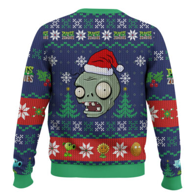 Hooktab Dead Santa Zombie And Plants Ugly Christmas Sweater