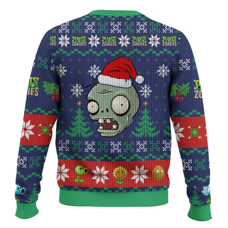 Hooktab Dead Santa Zombie And Plants Ugly Christmas Sweater Hooktab Dead Santa Zombie And Plants Ugly Christmas Sweater