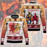 Hooktab Deadpool And Wolverine Besties Friends Ugly Christmas Sweater