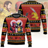 Hooktab Deadpool And Wolverine F.R.I.E.N.D.S Ugly Christmas Sweater