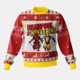 Hooktab Deadpool And Wolverine Happy Halloween Ugly Christmas Sweater