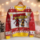 Hooktab Deadpool And Wolverine Happy Halloween Ugly Christmas Sweater