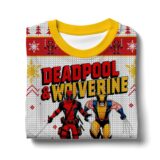 Hooktab Deadpool And Wolverine Happy Halloween Ugly Christmas Sweater